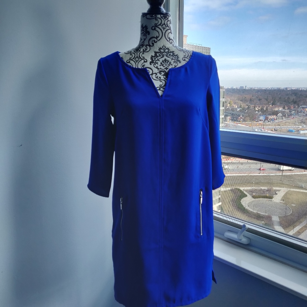H&M Cobalt/Royal Blue Semi Formal Midi Dress